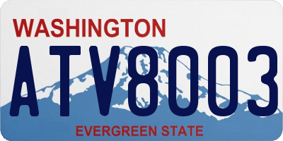 WA license plate ATV8003