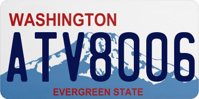 WA license plate ATV8006