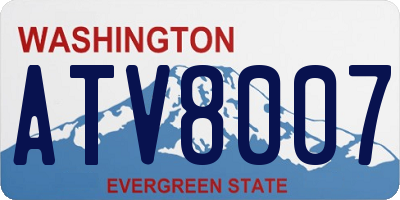 WA license plate ATV8007