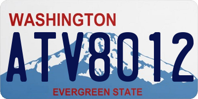 WA license plate ATV8012