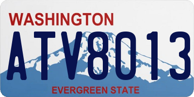 WA license plate ATV8013