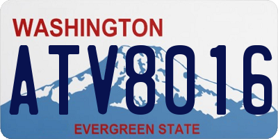 WA license plate ATV8016