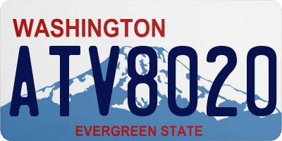 WA license plate ATV8020