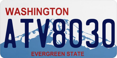 WA license plate ATV8030