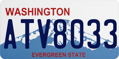 WA license plate ATV8033