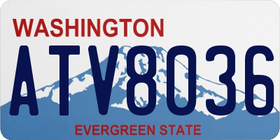 WA license plate ATV8036