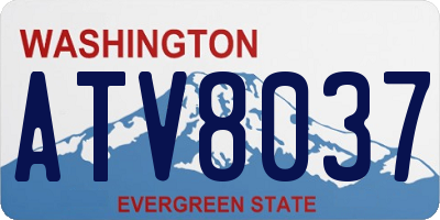 WA license plate ATV8037