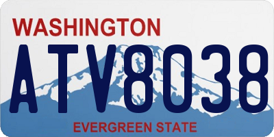 WA license plate ATV8038