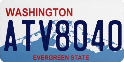 WA license plate ATV8040
