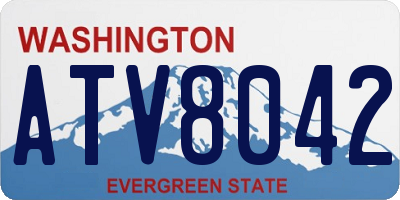 WA license plate ATV8042