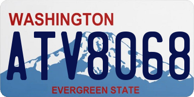 WA license plate ATV8068