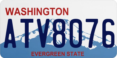 WA license plate ATV8076