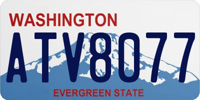 WA license plate ATV8077