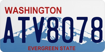 WA license plate ATV8078