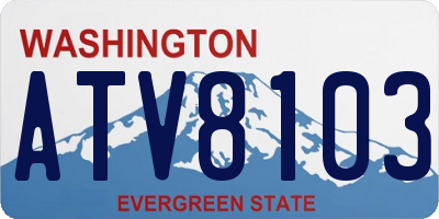 WA license plate ATV8103