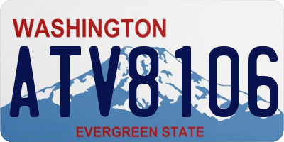 WA license plate ATV8106