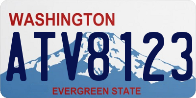 WA license plate ATV8123