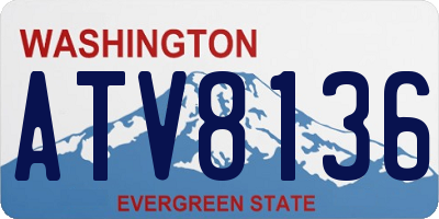 WA license plate ATV8136