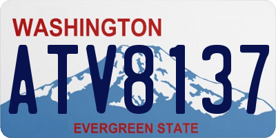 WA license plate ATV8137
