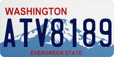 WA license plate ATV8189