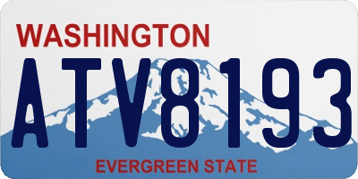 WA license plate ATV8193
