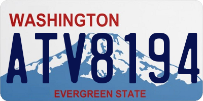 WA license plate ATV8194