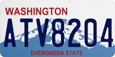 WA license plate ATV8204
