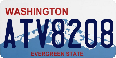 WA license plate ATV8208