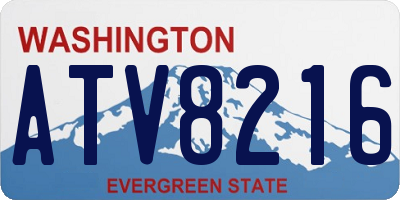 WA license plate ATV8216