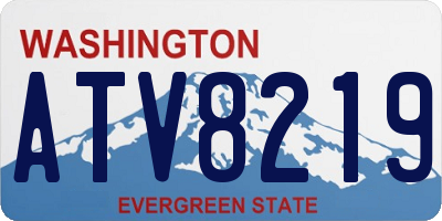 WA license plate ATV8219