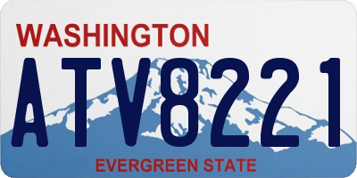 WA license plate ATV8221