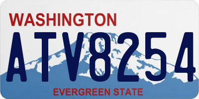 WA license plate ATV8254