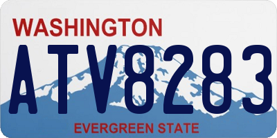 WA license plate ATV8283