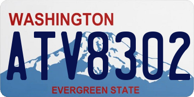 WA license plate ATV8302