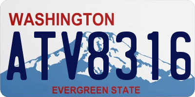 WA license plate ATV8316