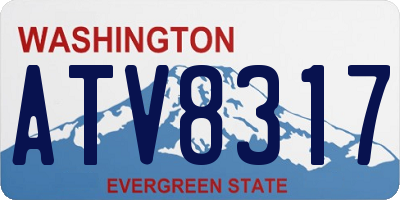 WA license plate ATV8317