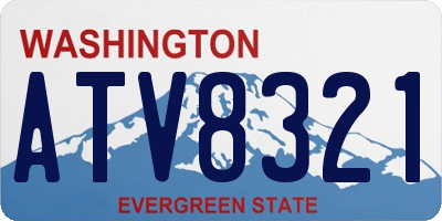 WA license plate ATV8321