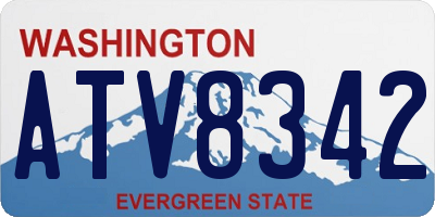 WA license plate ATV8342