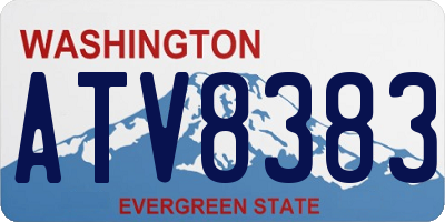 WA license plate ATV8383