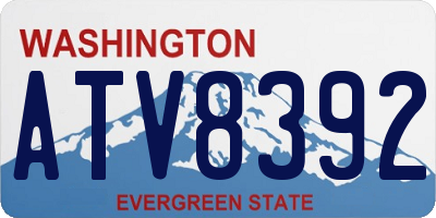 WA license plate ATV8392