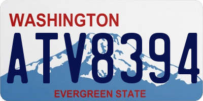 WA license plate ATV8394
