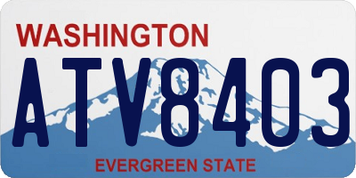 WA license plate ATV8403