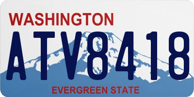 WA license plate ATV8418