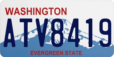 WA license plate ATV8419