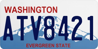 WA license plate ATV8421