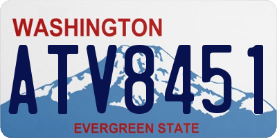 WA license plate ATV8451