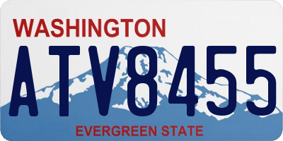 WA license plate ATV8455