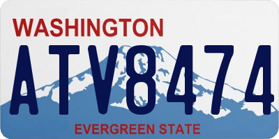 WA license plate ATV8474