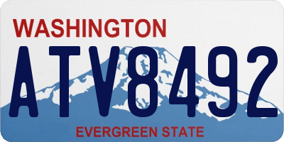 WA license plate ATV8492