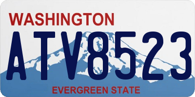 WA license plate ATV8523